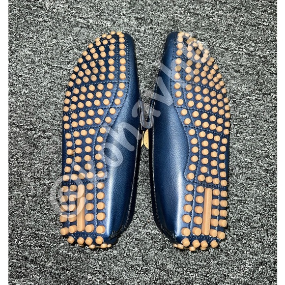 Authentic Louis Vuitton Hockenheim Loafers Leather Navy Blue Size 7 Mens - Picture 3 of 9